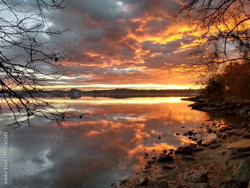 Tablou pe pânză Sunrise river