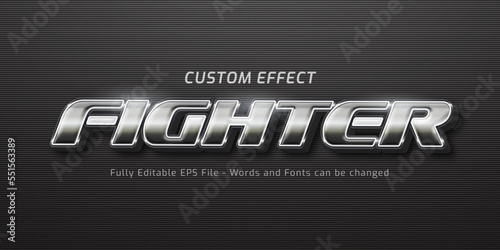 Custom 3d text effect fighter with metal theme