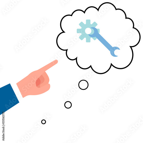 hand icon pointing to the thought of those break