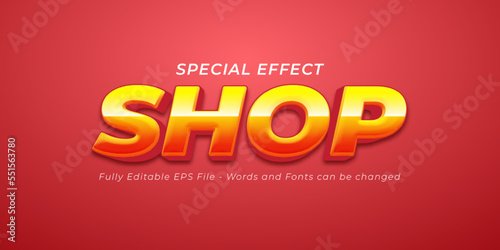 Shop editable text effect 3d style template