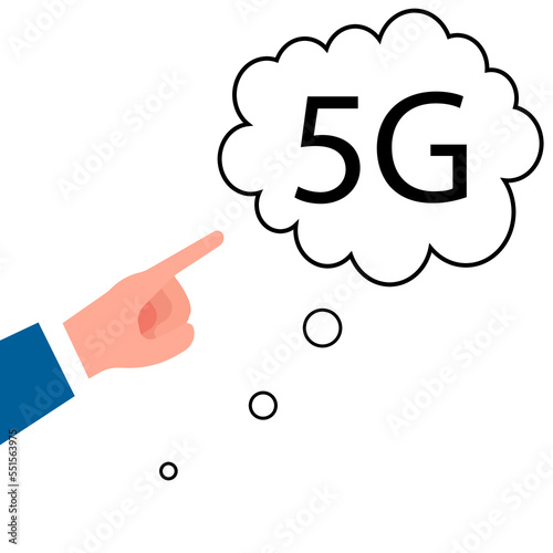 hand icon indicating thought about 5g