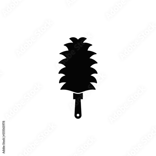 Cleaning duster icon in black flat glyph, filled style isolated on white background