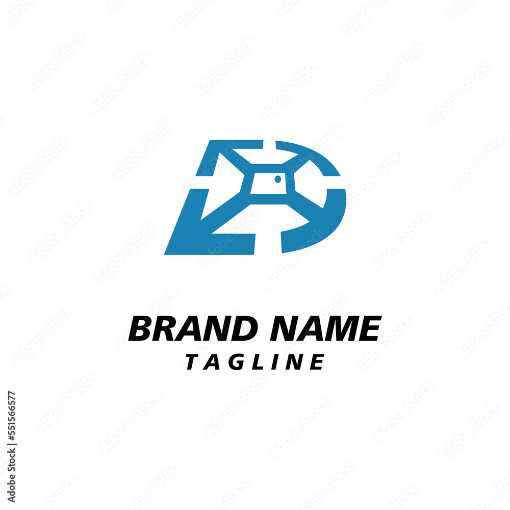 Fototapeta premium D letter and drone logo