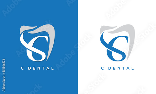 'C' letter  dental care logo design, Creative and modern .