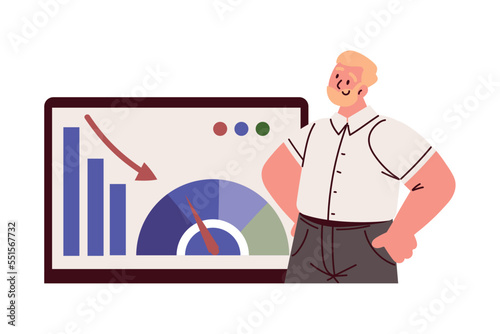 businessman benchmarking working