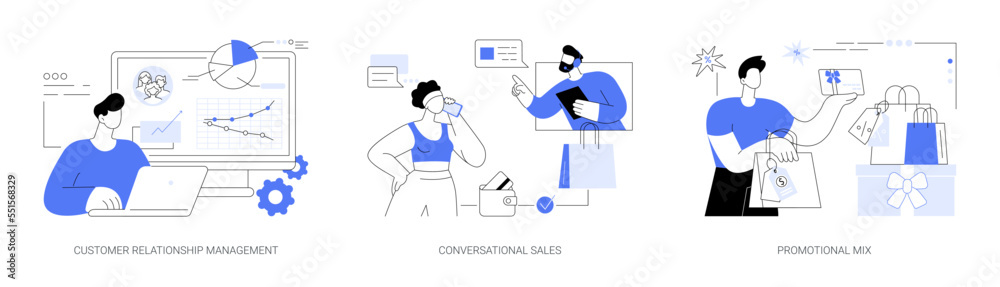 Selling strategy abstract concept vector illustrations. Selling strategy abstract concept vector illustrations.