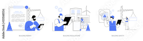 Construction business abstract concept vector illustrations.