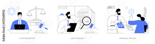 Legal outsourcing abstract concept vector illustrations.