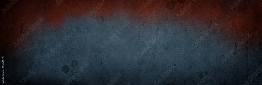 Fototapeta premium Dark texture of 19th century paper tinted in blue and red. Ancient, antique, vintage paper design background