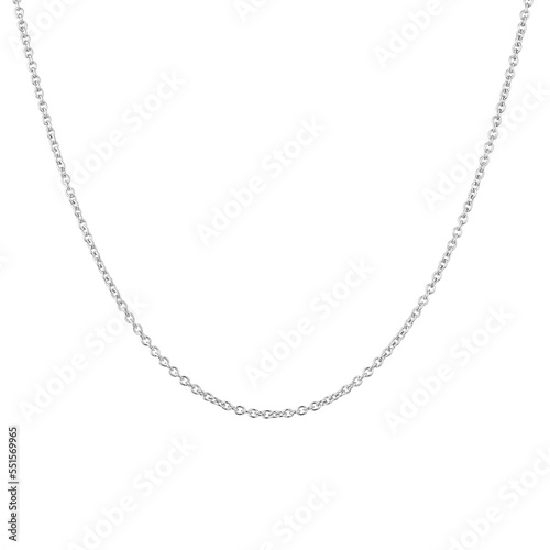Silver chain isolated on white background Silver neclace