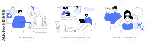Prevent virus spread abstract concept vector illustrations.