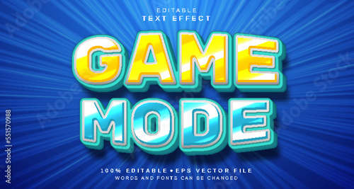 Game Mode Editable Text Effect with comic zoom background