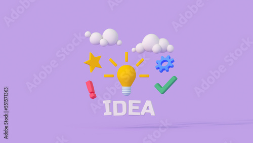 Concept of creative thinking and innovation idea 3D render illustration