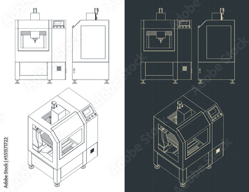 CNC turning milling machine drawings