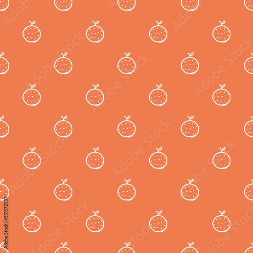 Seamless orange pattern. Colored orange fruit background