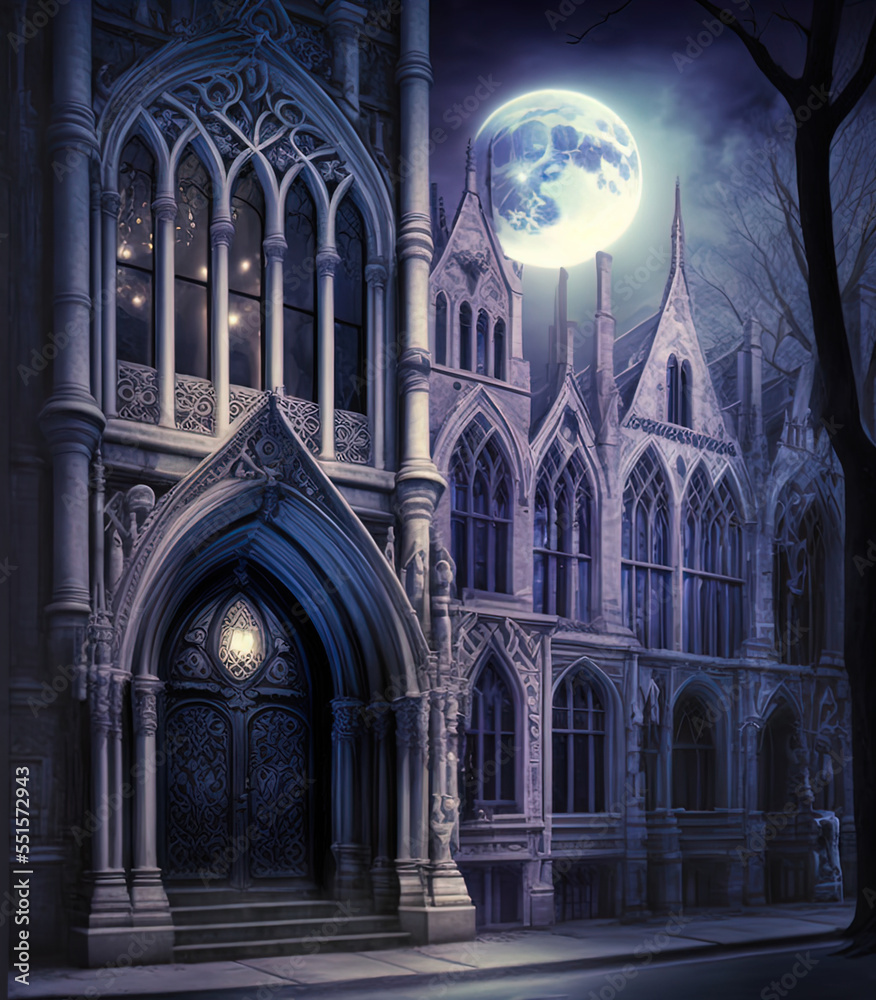 Fantasy academy. Gothic building. Great for urban fantasy, vampire and other stories. 