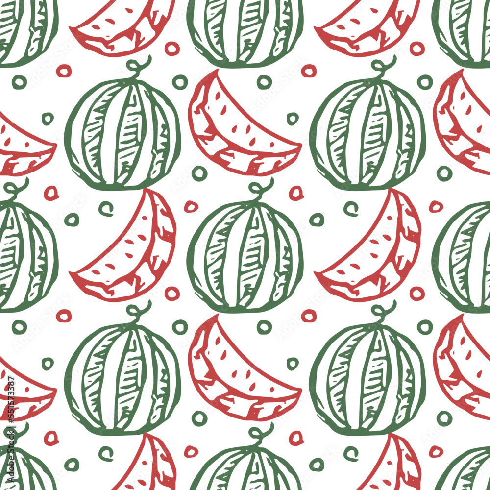 seamless watermelon pattern. vector doodle illustration with watermelon. pattern with watermelon seamless watermelon pattern. vector doodle illustration with watermelon. pattern with watermelon