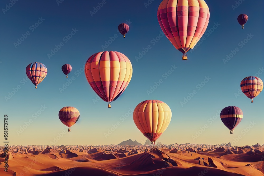 Obraz premium Hot air Balloon in flight Above the Nature