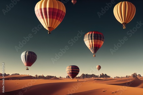 Hot air Balloon in flight Above the Nature © CREATIVE STOCK