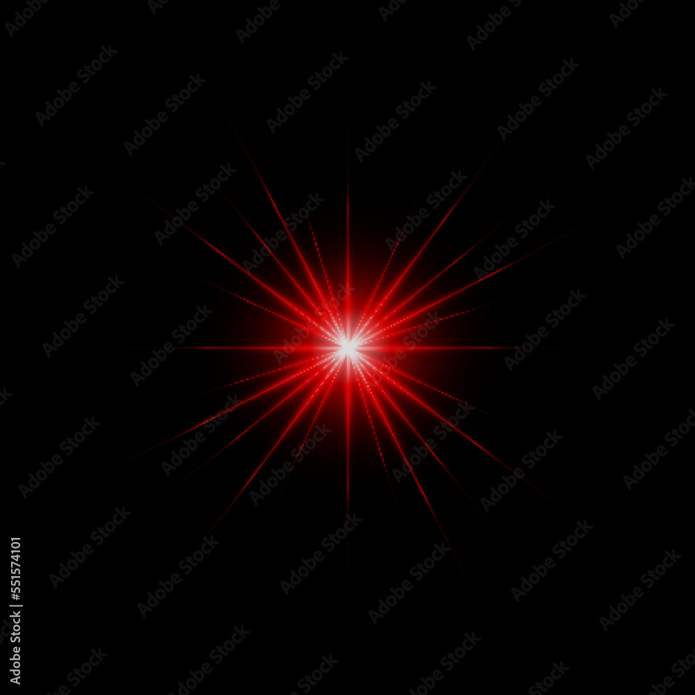 Red glowing circle of light burst, star, explosion on black background. Red glowing circle of light burst, star, explosion on black background.