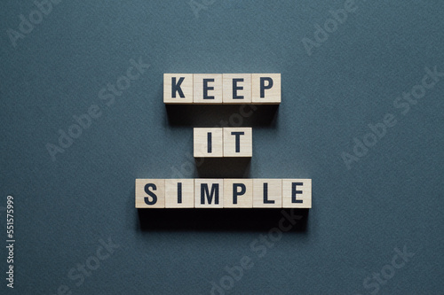 Keep it simple - word concept on cubes
