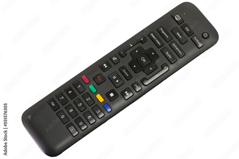 TV-Fernbedienung auf Transparentem Hintergrund vorbereitet als png Datei