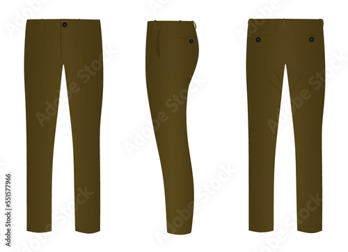 Brown chino pants. vector illustration
