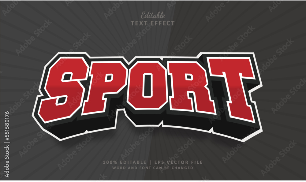 sport editable text effect style vintage