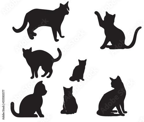 black silhouettes of cats