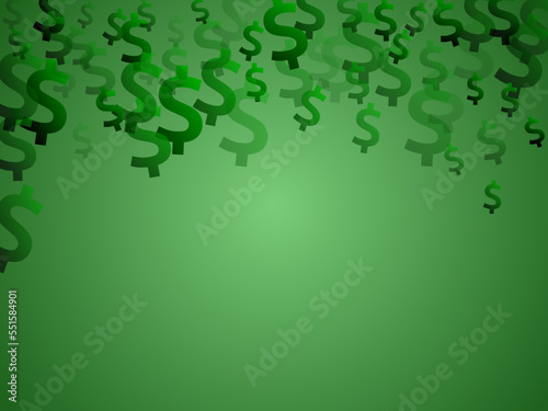 Green dollar symbols scatter currency vector