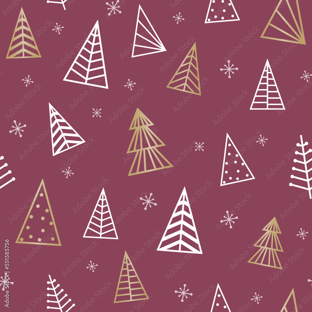 Minimalist Christmas background. Design of a seamless pattern. Vector