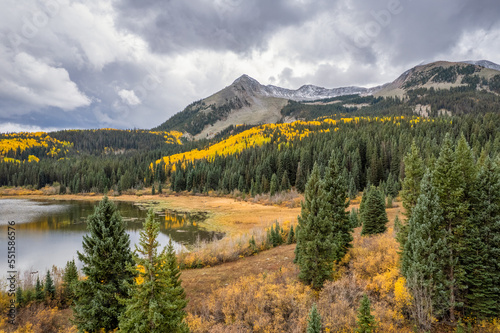 Lost Lake - Golden Autumn colors on the Kebler Pass in the Colorado Rocky Mountains - near Crested Butte on scenic Gunnison County Road 12  - Beckwith  photo