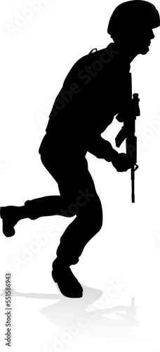 Soldier Detailed High Quality Silhouette photo