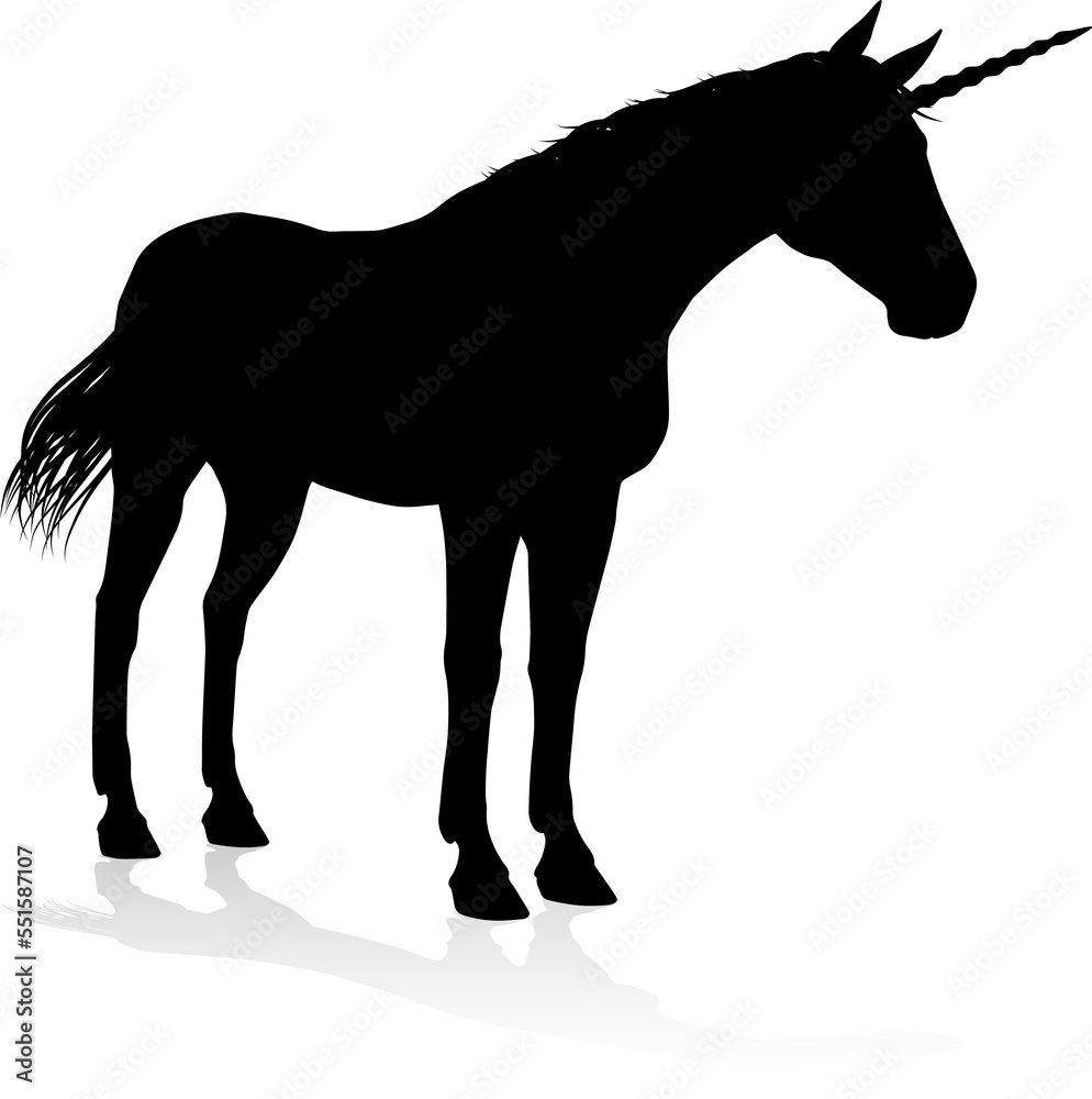 Obraz premium Unicorn Silhouette Horned Horse