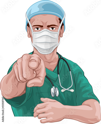 Nurse Doctor Pointing Your ...