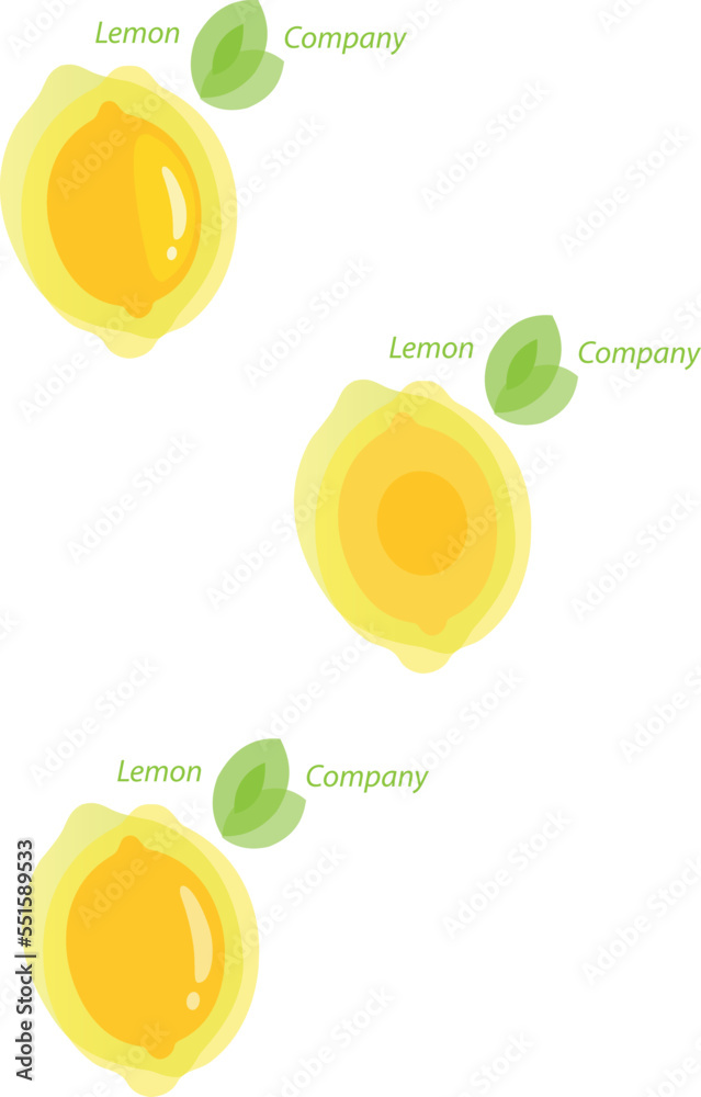Vector set of citrus lemon fruit