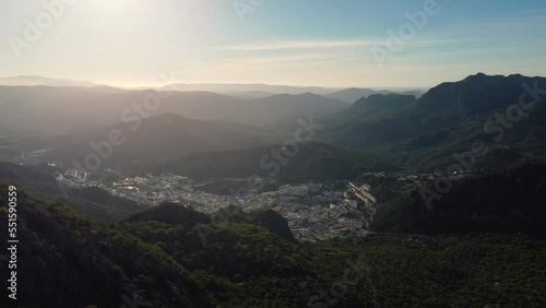 Aerial view of the beautiful mountains of Ubrique, Spain photo