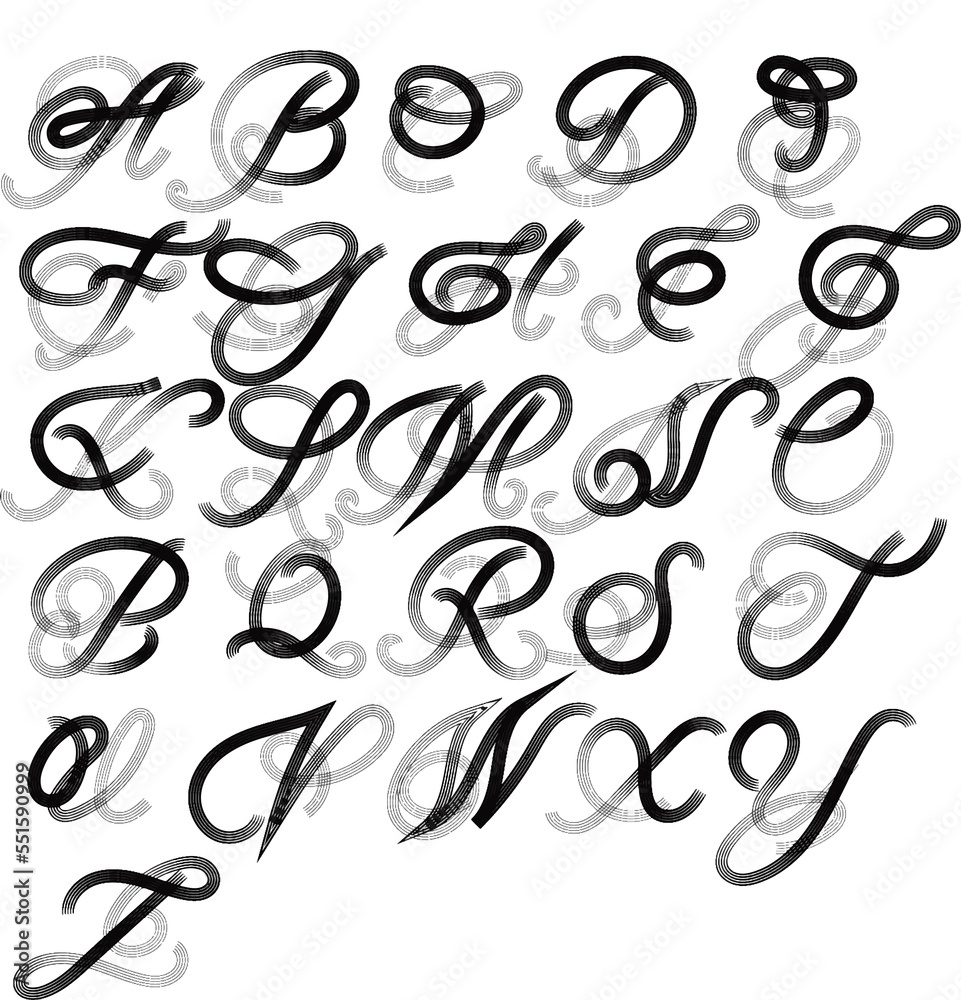 english alphabet in black on white background english alphabet in black on white background