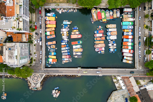 Rosa dos Ventos Anchorage Monument at Urca Neighborhood Aerial View in Rio de Janeiro, Brazil photo