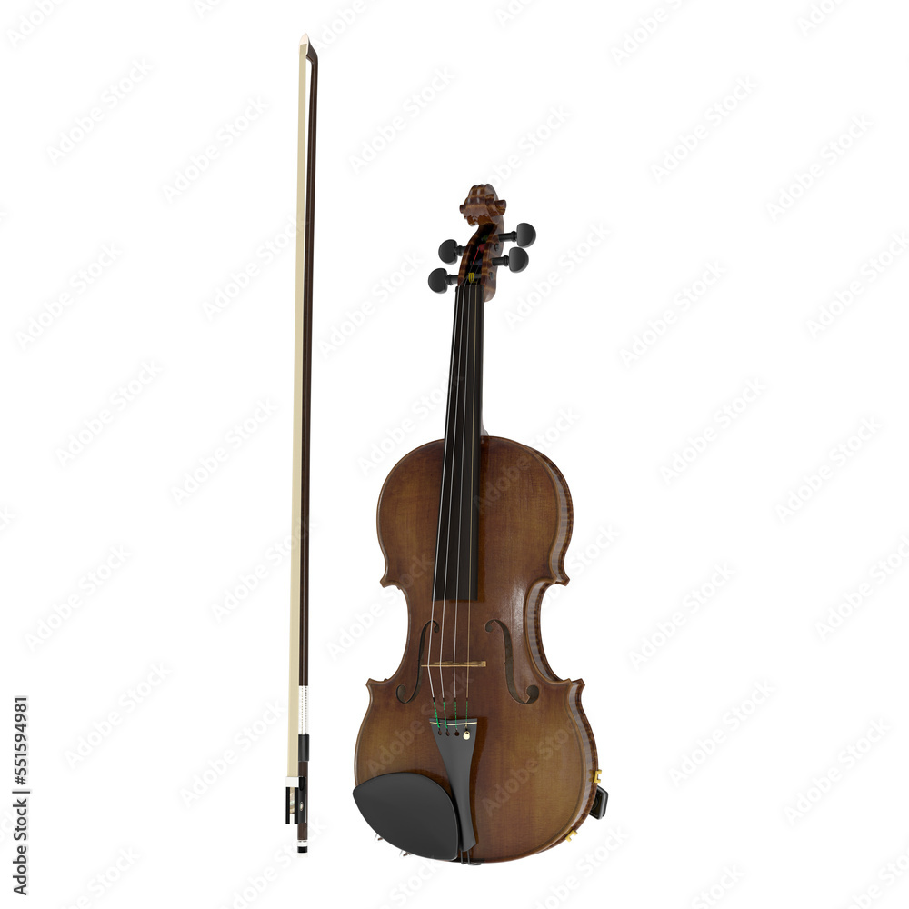 Fototapeta premium Violin and bow バイオリン 弓 透過PNG 