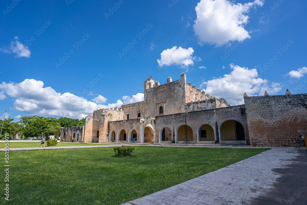 Historical Place Convento de San Bernardino de Siena. Parque Sisal. Yucatan, Mexico.
