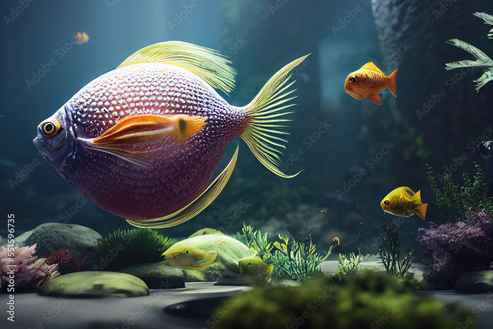 Coral reef with Beautiful fish Coral reef with Beautiful fish