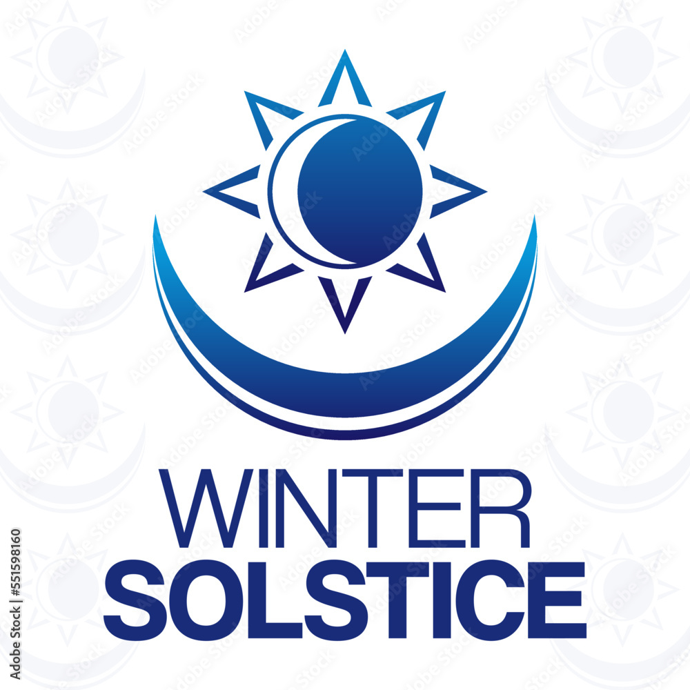 Winter Solstice. Vector illustration. Holiday poster. Stock Vector