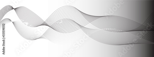 Abstract wavy gray blend liens design on white background. Digital frequency track equalizer. Vector illustration, Wavy stylized it make using blend tool.