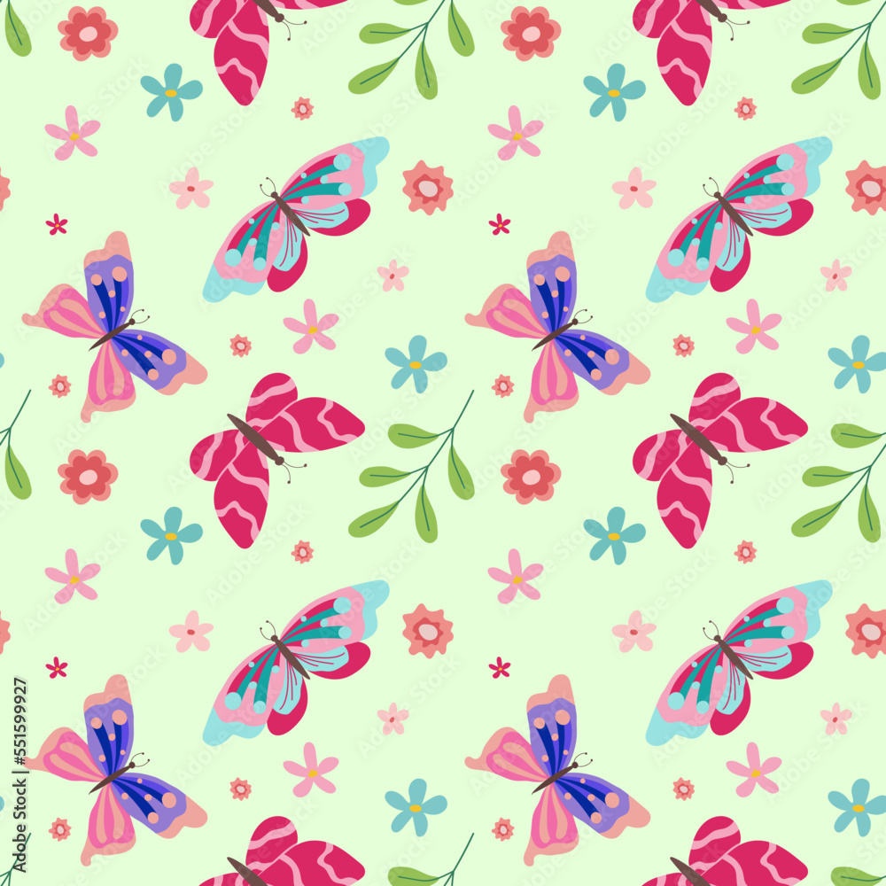 Seamless pattern with cute butterflies Seamless pattern with cute butterflies