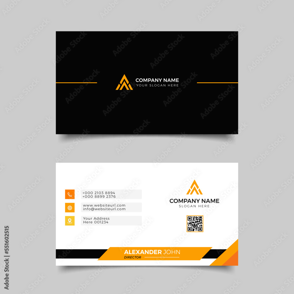 business card White and yellow Corporate Professional