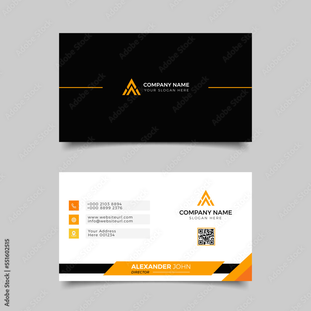 business card White and yellow Corporate Professional business card White and yellow Corporate Professional