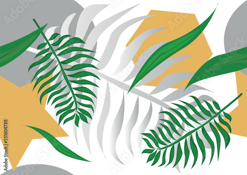 Abstract background with palm leaves, seamless. Vector illustration for the design of packages, wrapping paper.