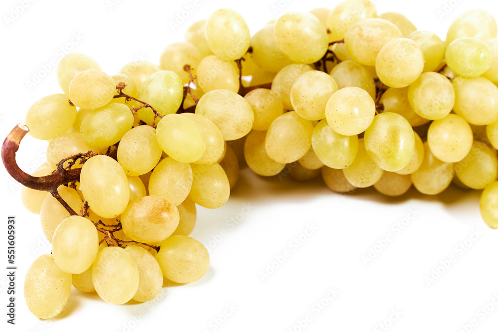 Green grapes bunch isolated on white background Green grapes bunch isolated on white background