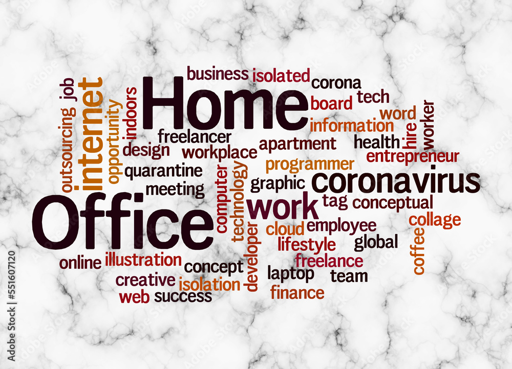 Fototapeta premium Word Cloud with HOME OFFICE concept create with text only